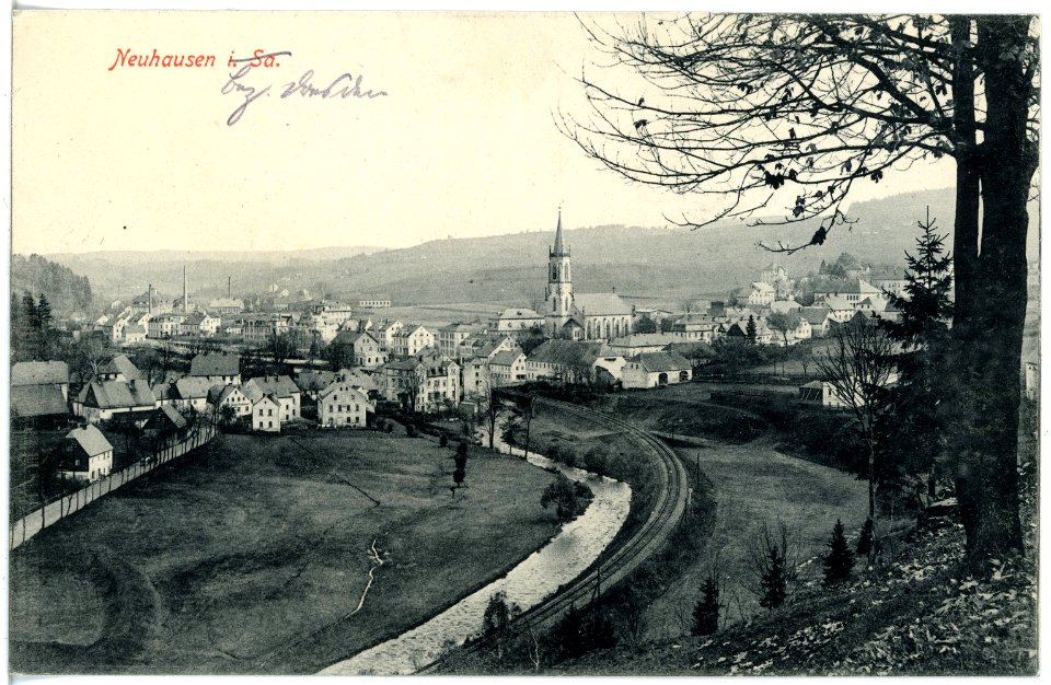 19879-Neuhausen-1915-Blick auf Neuhausen-Brück & Sohn Kunstverlag