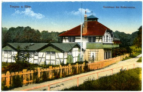 20199-Torgau-1916-Bootshaus des Rudervereins-Brück & Sohn Kunstverlag