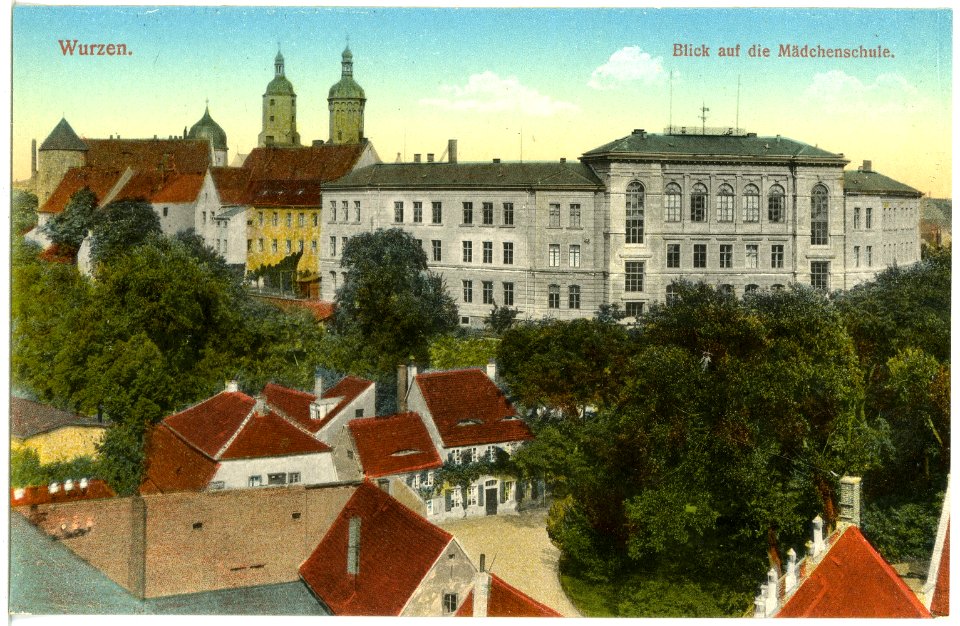19868-Wurzen-1915-Blick auf die Mädchenschule-Brück & Sohn Kunstverlag