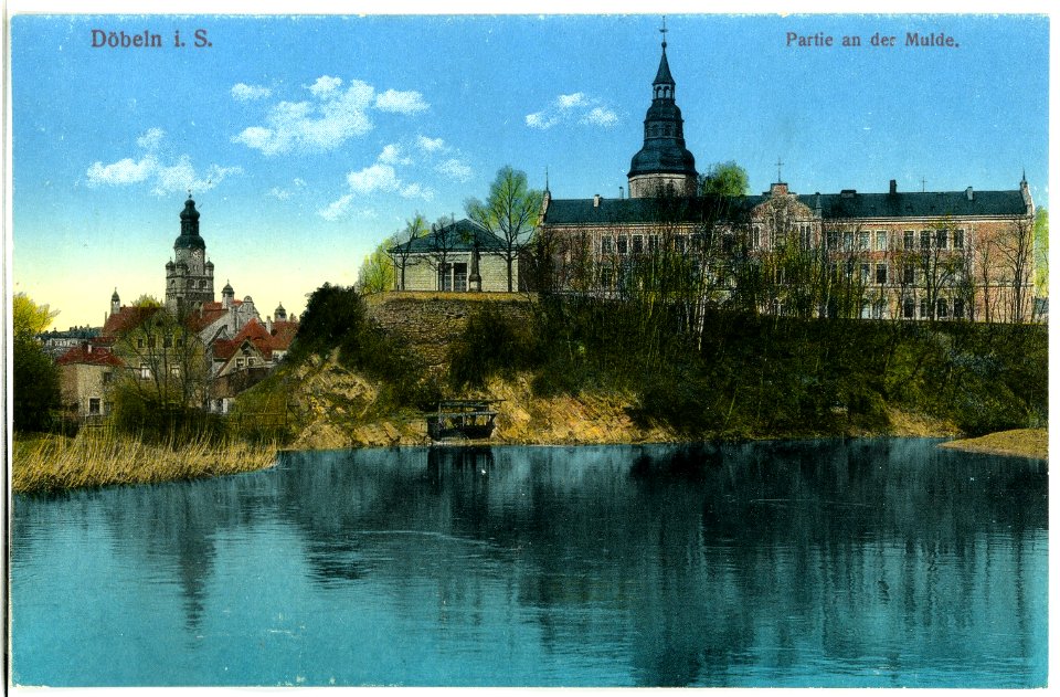 19180-Döbeln-1915-Partie an der Mulde-Brück & Sohn Kunstverlag
