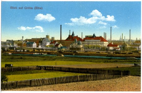 19381-Gröba-1915-Blick auf Gröba-Brück & Sohn Kunstverlag