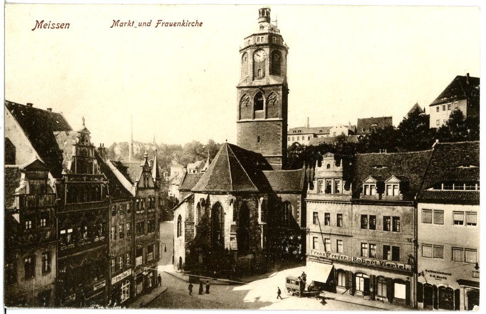 20301-Meißen-1916-Markt und Frauenkirche-Brück & Sohn Kunstverlag