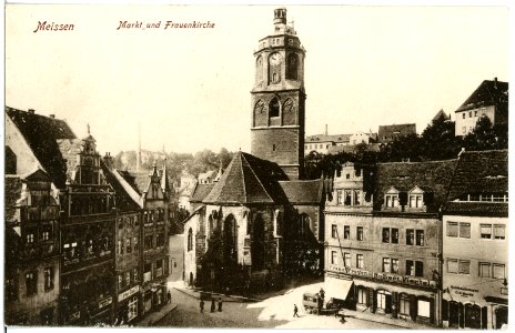 20301-Meißen-1916-Markt und Frauenkirche-Brück & Sohn Kunstverlag