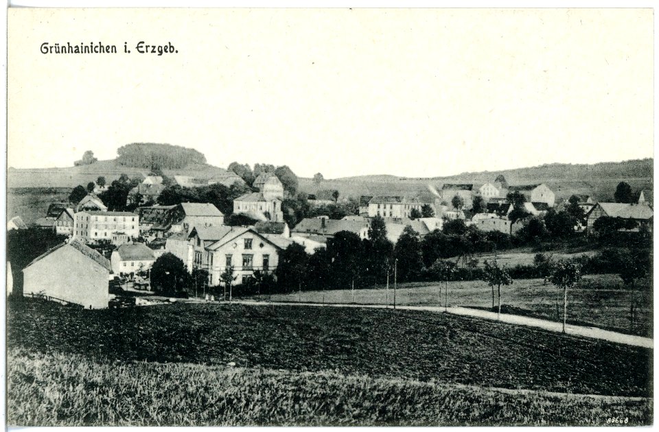 20376-Grünhainichen-1917-Blick auf Grünhainichen-Brück & Sohn Kunstverlag