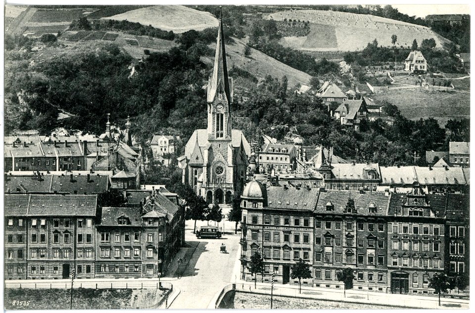 20341-Meißen-1917-Triebischtal mit Lutherkirche-Brück & Sohn Kunstverlag