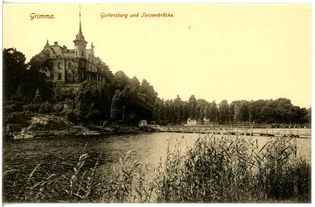 19356-Grimma-1915-Gattersburg und Tonnenbrücke-Brück & Sohn Kunstverlag