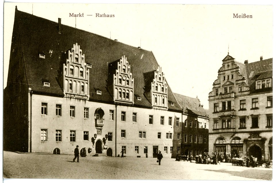 20405-Meißen-1917-Markt mit Rathaus-Brück & Sohn Kunstverlag