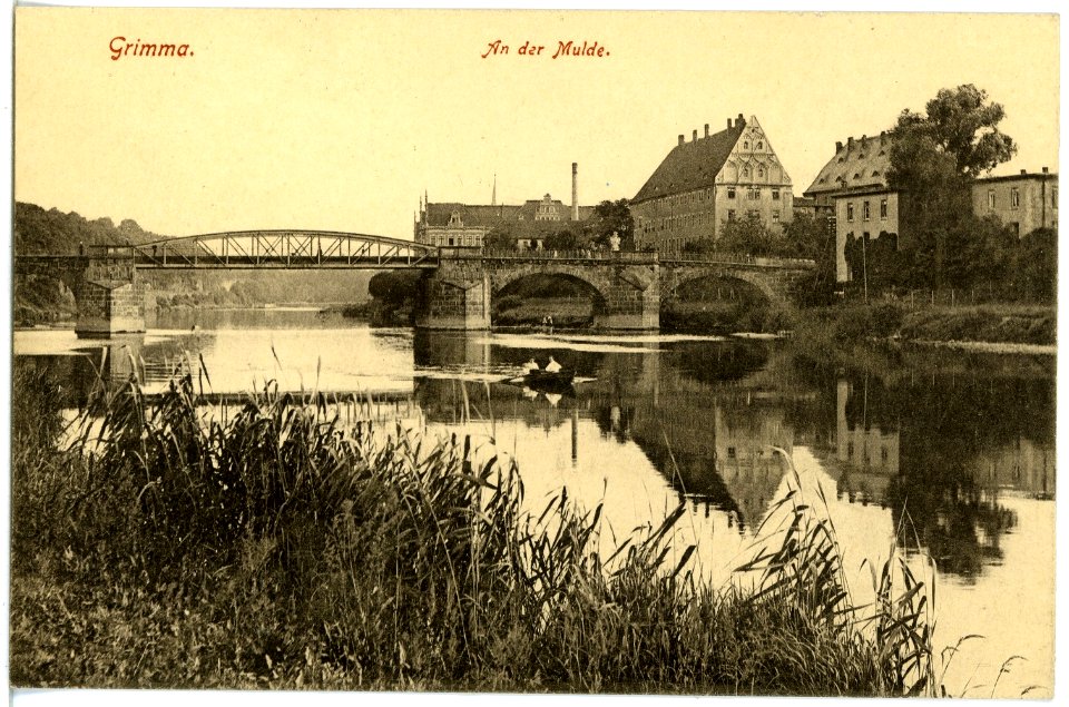 19352-Grimma-1915-Partie an der Mulde-Brück & Sohn Kunstverlag