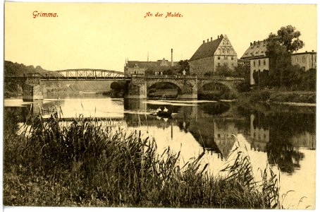 19352-Grimma-1915-Partie an der Mulde-Brück & Sohn Kunstverlag