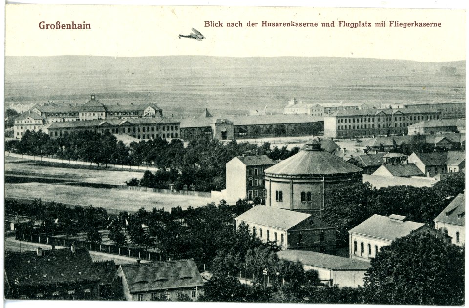 19149-Großenhain-1915-Husaren-Kaserne, Flugplatz und Flieger-Kaserne-Brück & Sohn Kunstverlag