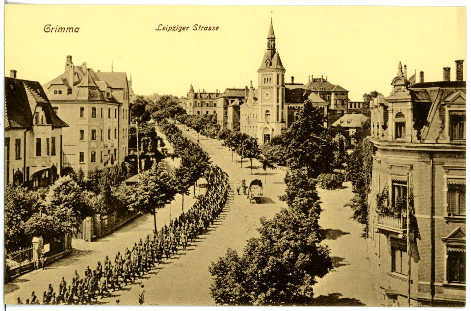 19348-Grimma-1915-Leipziger Straße-Brück & Sohn Kunstverlag