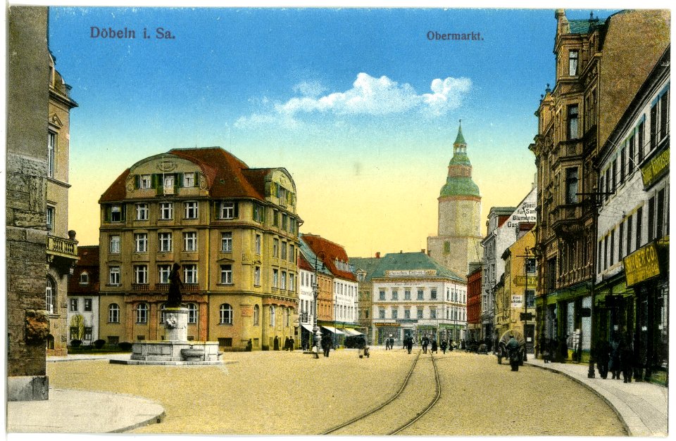 19158-Döbeln-1915-Obermarkt-Brück & Sohn Kunstverlag