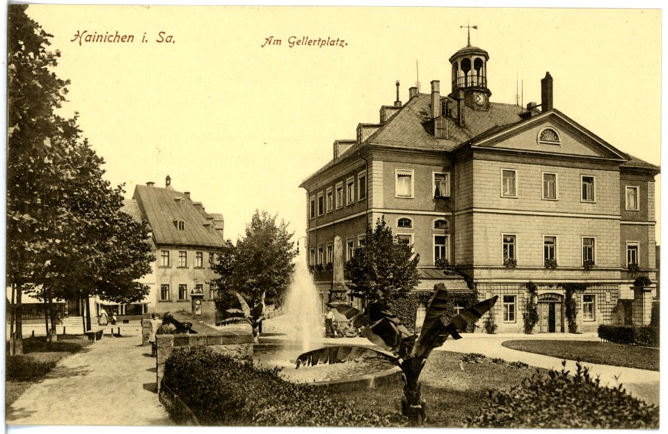 19660-Hainichen-1915-Am Gellertplatz-Brück & Sohn Kunstverlag