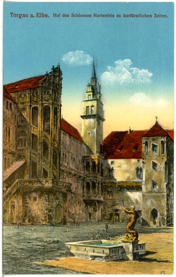 19771-Torgau-1915-Hof des Schlosses Hartenfels-Brück & Sohn Kunstverlag