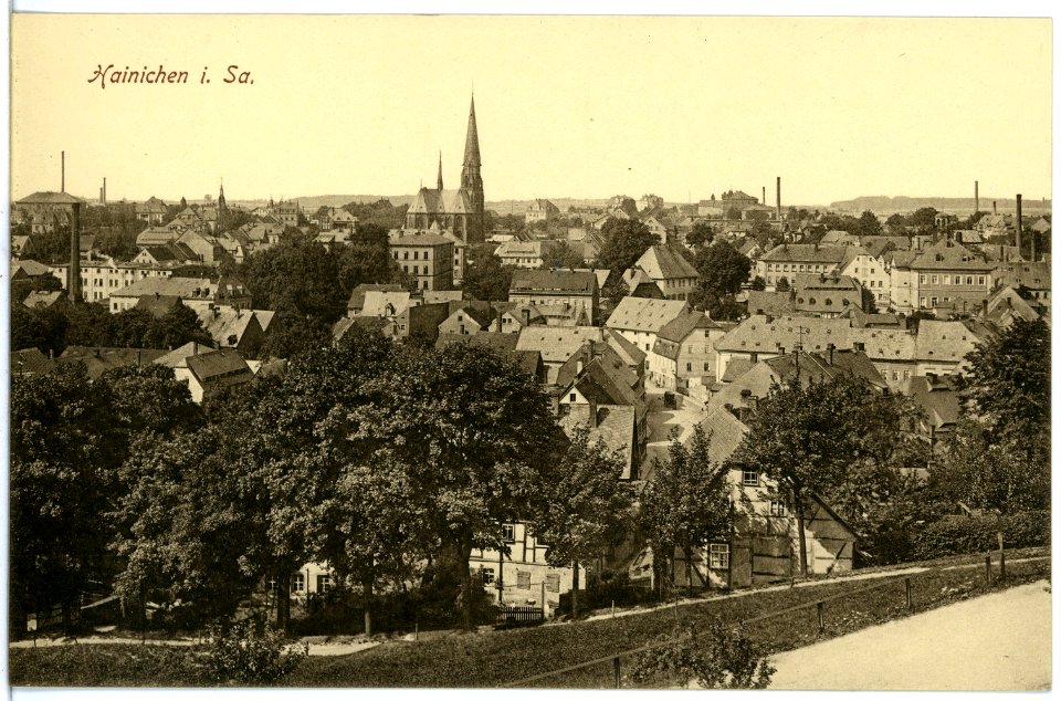 19676-Hainichen-1915-Blick auf Hainichen-Brück & Sohn Kunstverlag