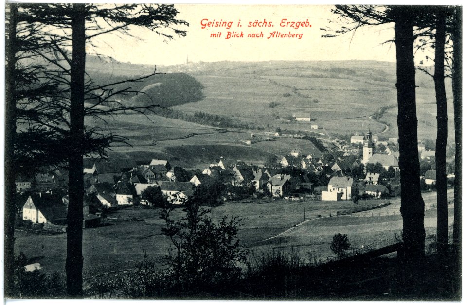 19031-Geising-1915-Blick nach Geising und Altenberg-Brück & Sohn Kunstverlag