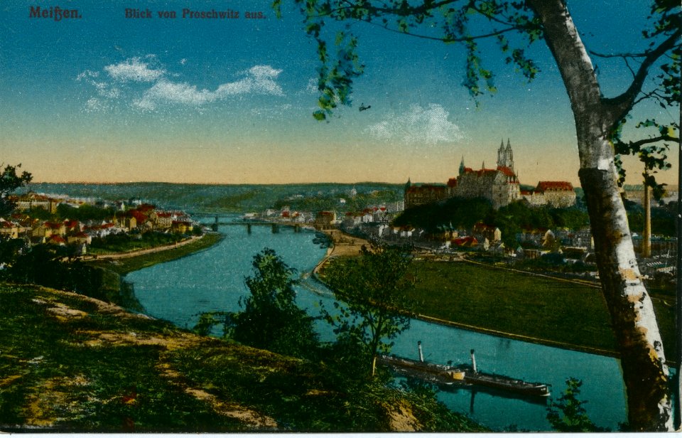 19049-Meißen-1915-Blick von Proschwitz aus-Brück & Sohn Kunstverlag