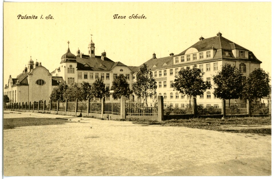 19691-Pulsnitz-1915-Neue Schule-Brück & Sohn Kunstverlag