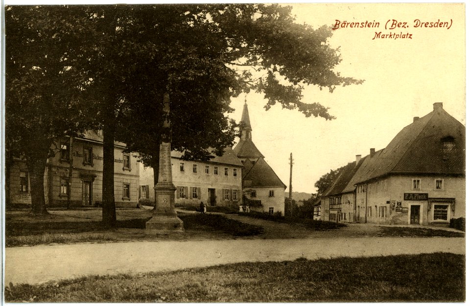 19018-Bärenstein-1915-Marktplatz-Brück & Sohn Kunstverlag