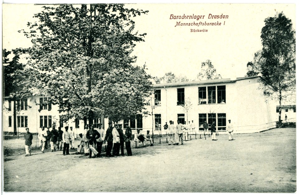 19100-Dresden-1915-Barackenlager-Mannschaftsbaracke I Rückseite-Brück & Sohn Kunstverlag