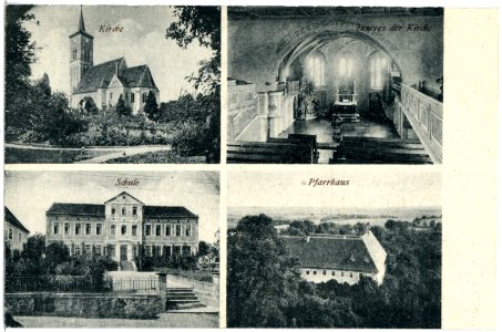 19682-Naustadt-1915-Kirche Schule Pfarrhaus-Brück & Sohn Kunstverlag