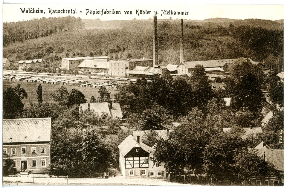 20466-Waldheim-1917-Rauschental, Papierfabriken von Kübler und Niethammer-Brück & Sohn Kunstverlag