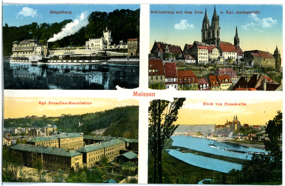 19079-Meißen-1915-verschiedene Stadtansichten-Brück & Sohn Kunstverlag