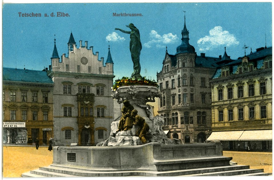 19783-Tetschen-1915-Marktbrunnen-Brück & Sohn Kunstverlag