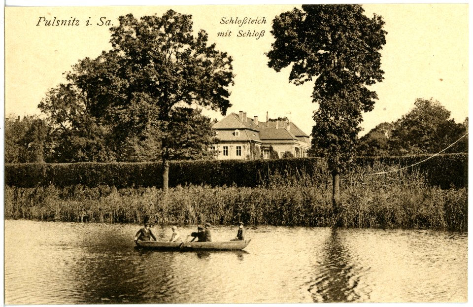 19690-Pulsnitz-1915-Schloßteich mit Schloß-Brück & Sohn Kunstverlag