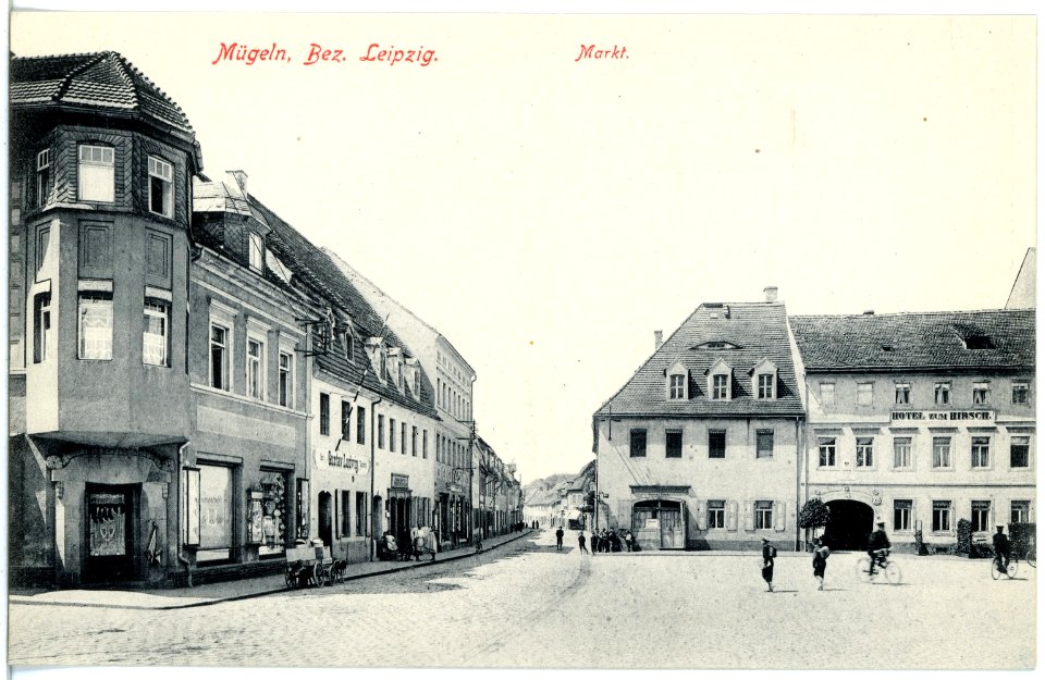 19304-Mügeln-1915-Markt mit Hauptstraße-Brück & Sohn Kunstverlag