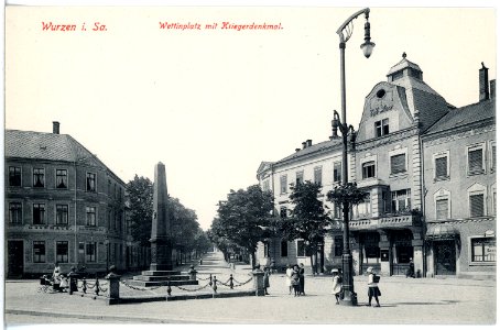 19226-Wurzen-1915-Wettiner Platz mit Kriegerdenkmal-Brück & Sohn Kunstverlag