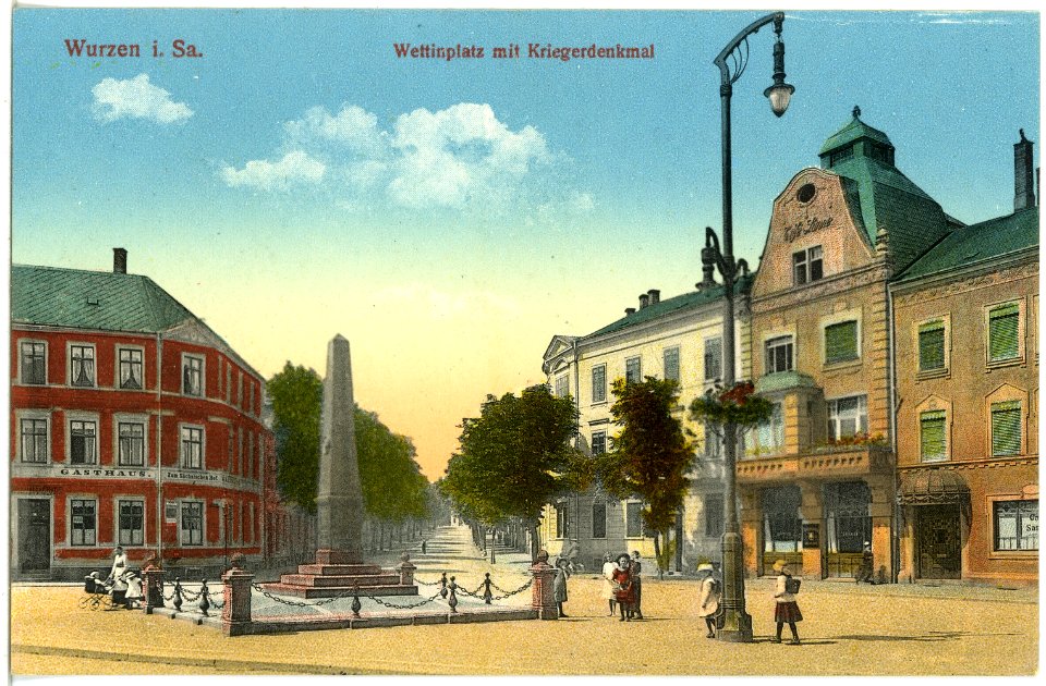 19651-Wurzen-1915-Wettinplatz mit Kriegerdenkmal-Brück & Sohn Kunstverlag