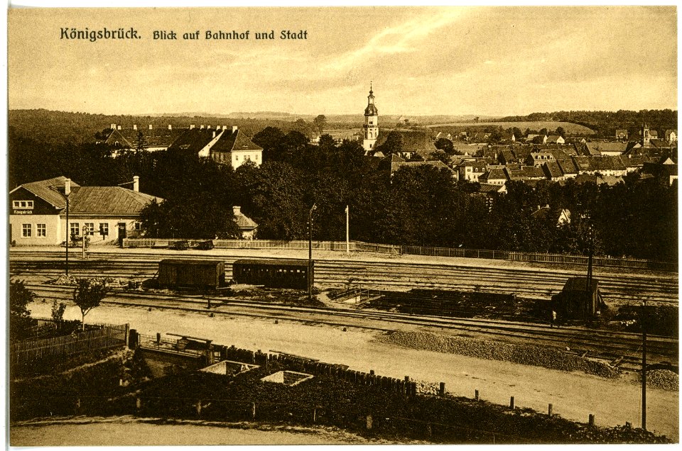 19597-Königsbrück-1915-Blick auf Bahnhof und Stadt-Brück & Sohn Kunstverlag