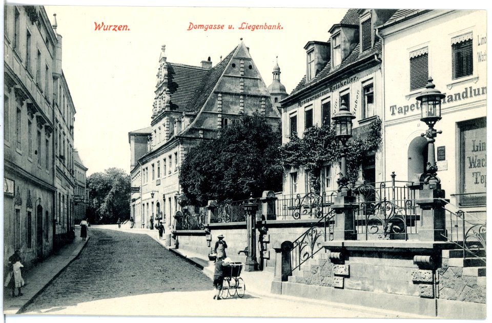 19219-Wurzen-1915-Domgasse und Liegenbank-Brück & Sohn Kunstverlag