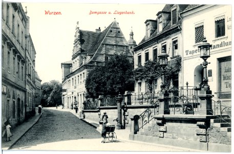 19219-Wurzen-1915-Domgasse und Liegenbank-Brück & Sohn Kunstverlag