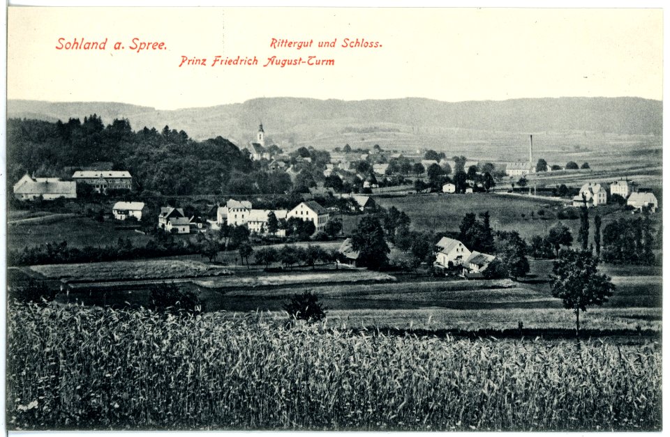 19507-Sohland-1915-Rittergut und Schloß, Prinz-Friedrich-August-Turm-Brück & Sohn Kunstverlag