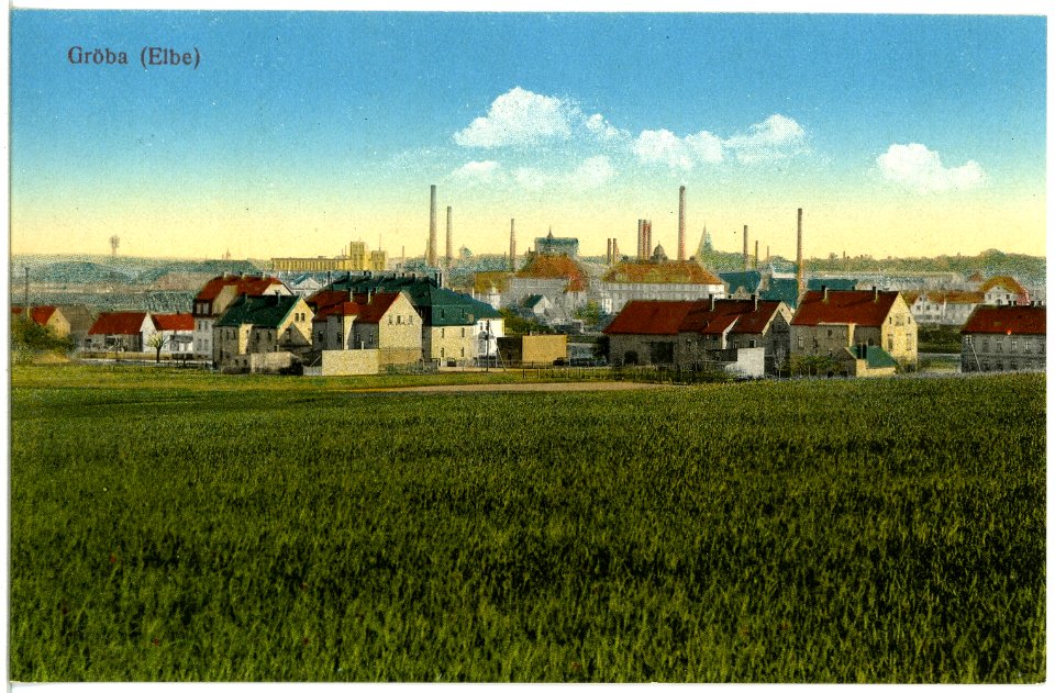19382-Gröba-1915-Blick auf Gröba-Brück & Sohn Kunstverlag