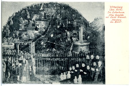 19734-Wittenberg-1915-Altes Gemälde "Weinberg des Herrn" von Lucas Cranach-Brück & Sohn Kunstverlag