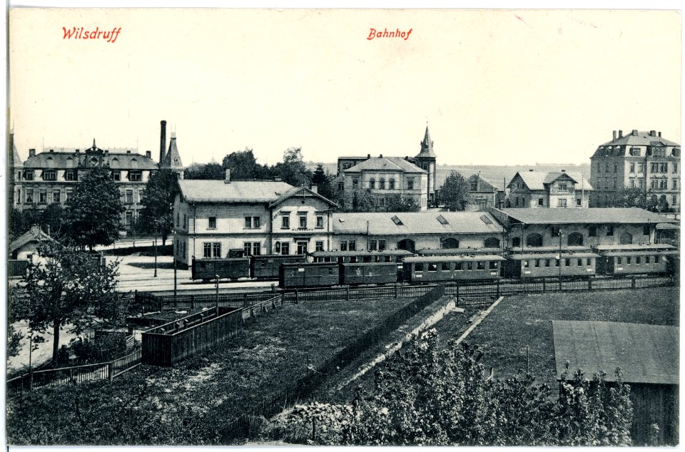 19005-Wilsdruff-1915-Bahnhof mit Eisenbahnzug-Brück & Sohn Kunstverlag