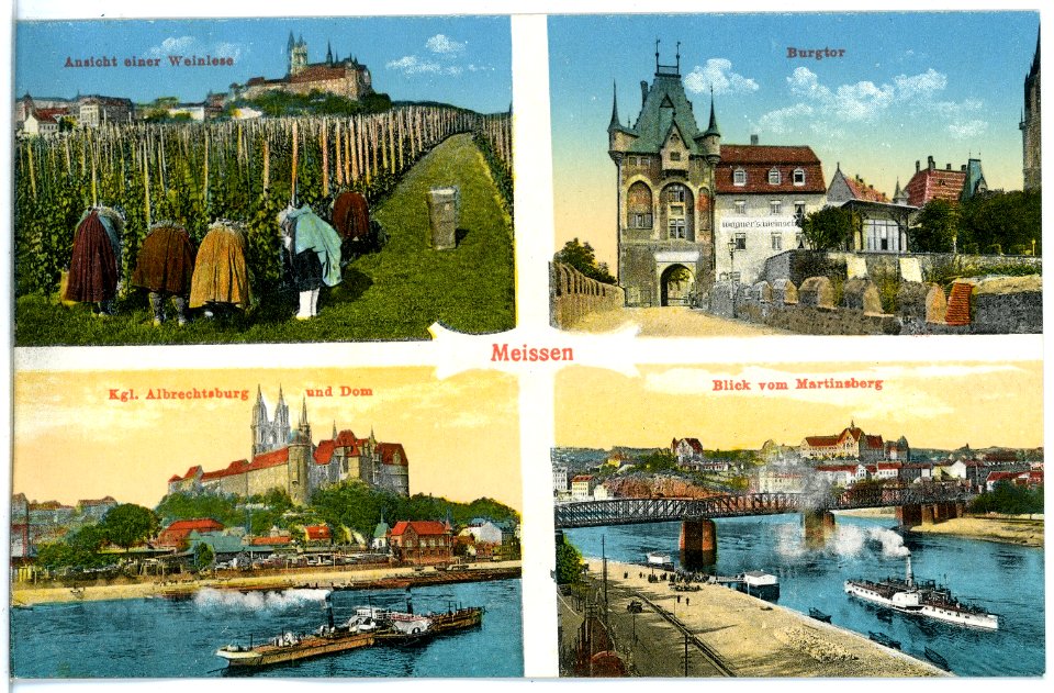 19077-Meißen-1915-verschiedene Stadtansichten-Brück & Sohn Kunstverlag