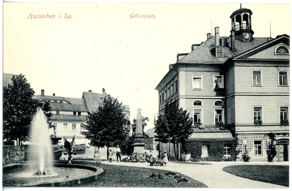 19664-Hainichen-1915-Gellertplatz-Brück & Sohn Kunstverlag