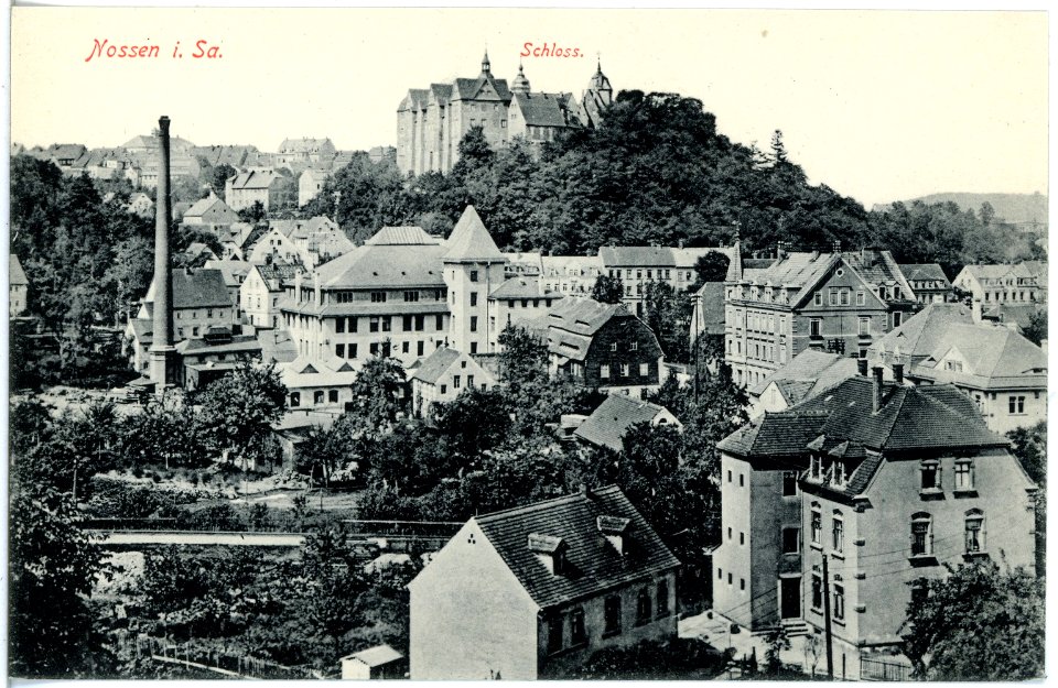 19725-Nossen-1915-Blick auf Nossen und zum Schloß-Brück & Sohn Kunstverlag
