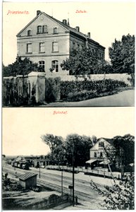 19633-Priestewitz-1915-Schule und Bahnhof-Brück & Sohn Kunstverlag