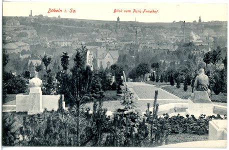 19202-Döbeln-1915-Blick vom Parkfriedhof über die Stadt-Brück & Sohn Kunstverlag