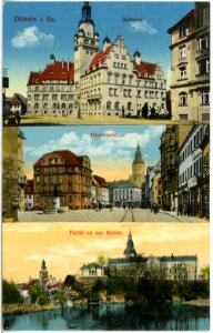 19766-Döbeln-1915-Rathaus und Obermarkt-Brück & Sohn Kunstverlag