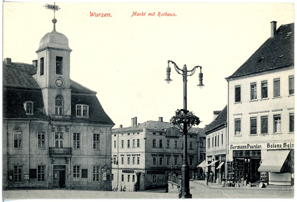 19223-Wurzen-1915-Markt mit Rathaus-Brück & Sohn Kunstverlag