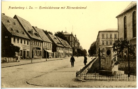 19445-Frankenberg-1915-Humboldstraße und Körnerdenkmal-Brück & Sohn Kunstverlag