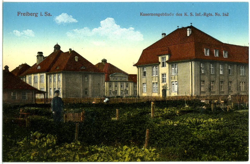 19605-Freiberg-1915-Kasernen-Gebäude des Infanterie-Regiments Nr. 182-Brück & Sohn Kunstverlag