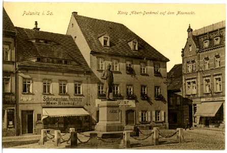 19685-Pulsnitz-1915-Neumarkt mit König-Albert-Denkmal-Brück & Sohn Kunstverlag