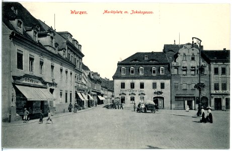 19230-Wurzen-1915-Marktplatz mit Jakobsgasse-Brück & Sohn Kunstverlag